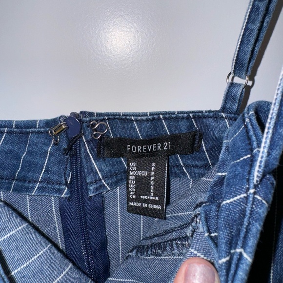 FOREVER 21 Pinstriped Denim Mini Dress size S - Picture 11 of 11